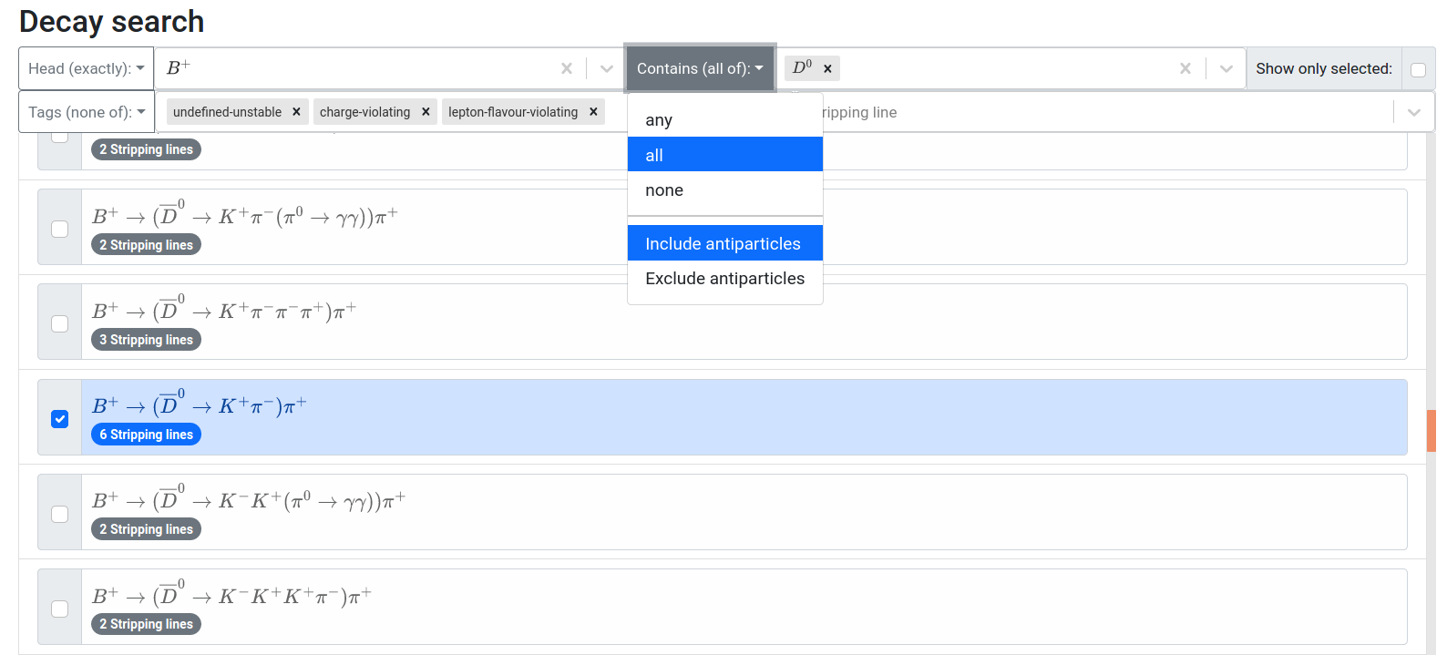 Filter Options Example