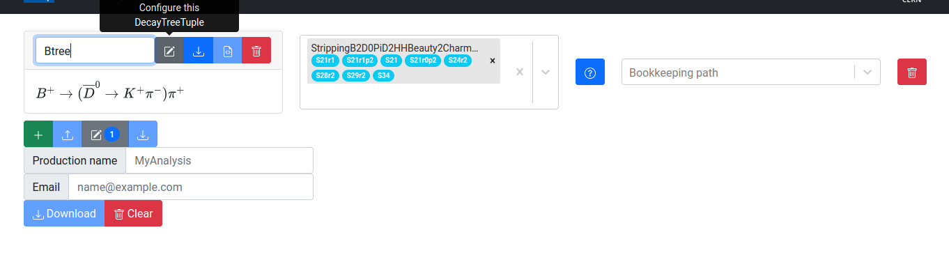 Configuring a DecayTreeTuple Object